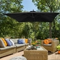 thumbnail image 1 of SANLUCE SM83BK 8.28.2FT Cantilever Market Patio Umbrella With Easy Adjustment, Solution-Dyed Fabric, 8 Ribs, Black, 1 of 1