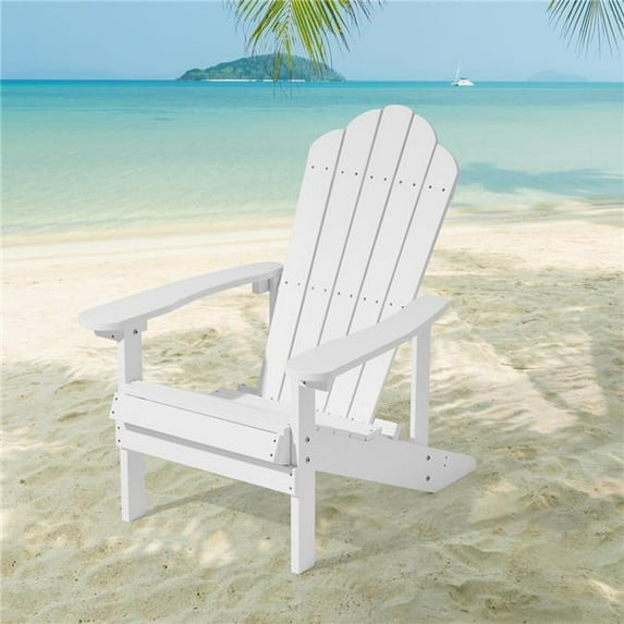 SANLUCE UN-SM-36-WH White Weather Resistant Plastic Adirondack Chair