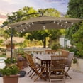 thumbnail image 1 of SANLUCE UN-SM95TP 8.2 ft. x 8.2 ft. Patio Offset Cantilever Umbrella With LED Lights, Rectangular Canopy, Steel Pole and Ribs in Taupe, 1 of 1