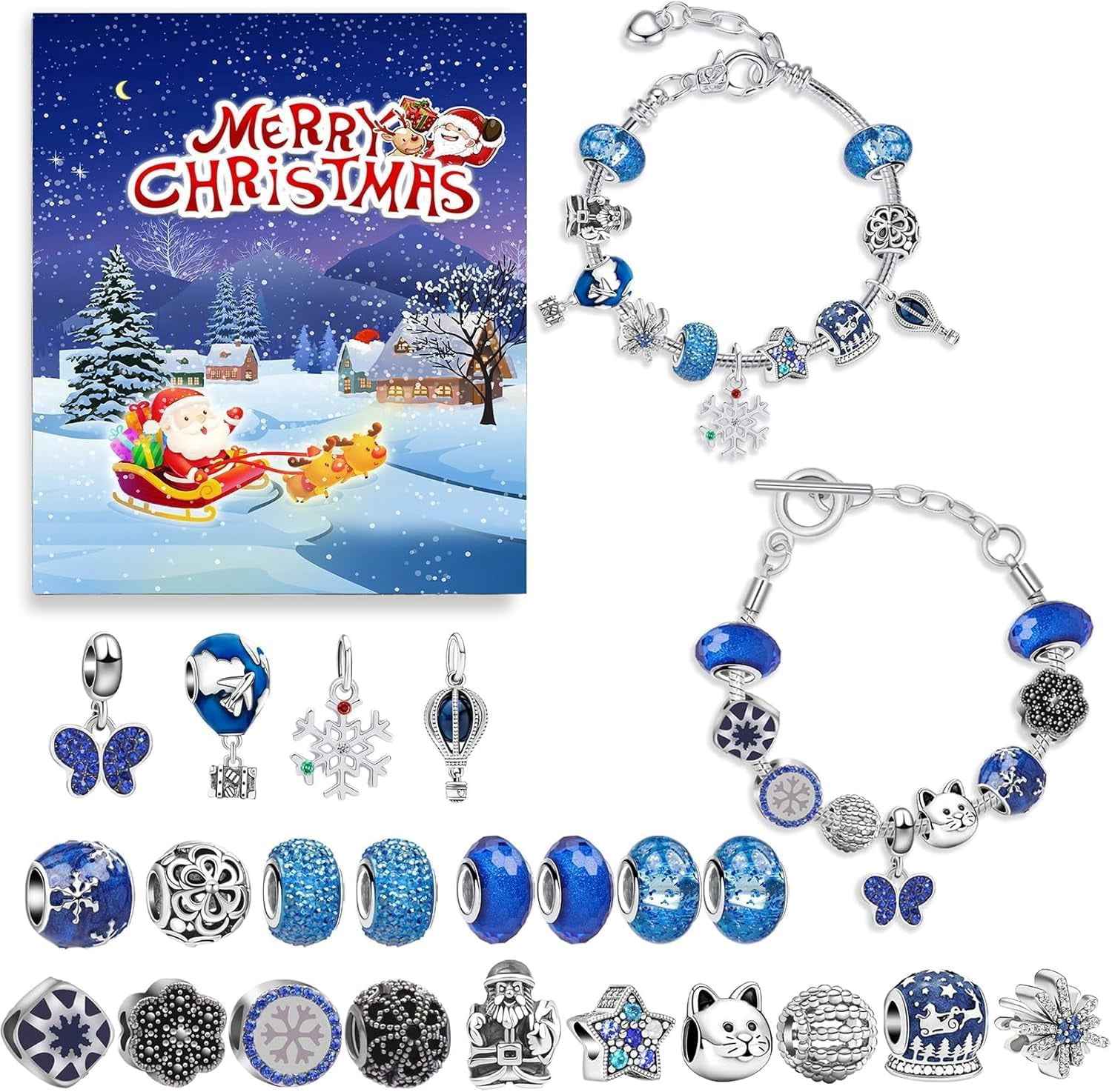 SANMADROLA Christmas Advent Calendar Bracelets 2025 for Girls 24 Days ...