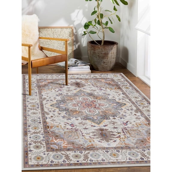 SANMADROLA 6X9 Area Rugs for Living Room Modern Abstract Blue Machine Washable Rug Soft Bedroom Rug Non Slip Stain Resistance Dining Room Mat Carpet for Office Couch Entrance Kitchen