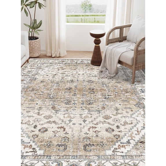SANMADROLA 8X10 Area Rugs for Living Room Modern Abstract Blue Machine Washable Rug Soft Bedroom Rug Non Slip Stain Resistance Dining Room Mat Carpet for Office Couch Entrance Kitchen