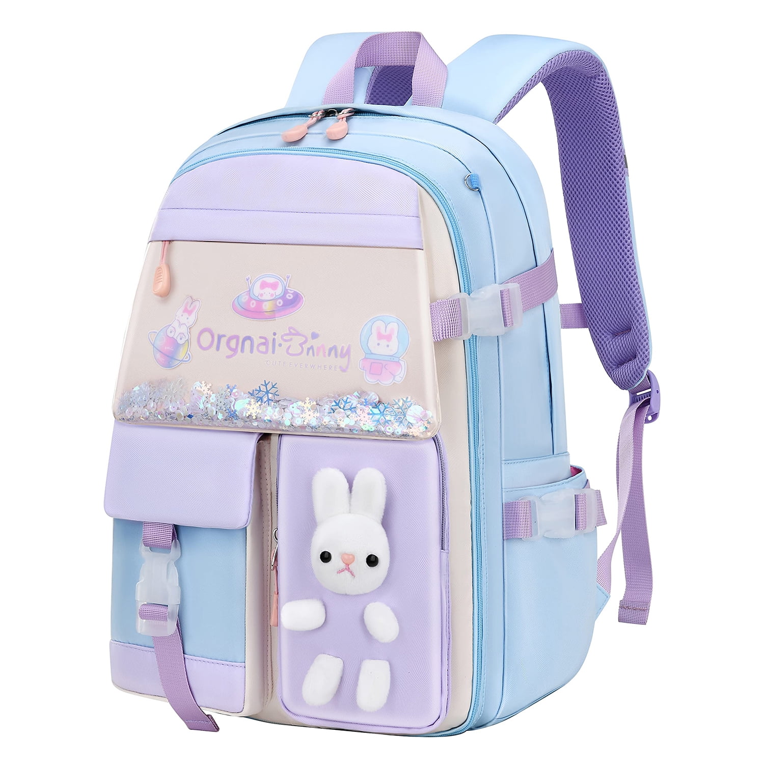 SANMADROLA Backpacks Bunny School Backpack Cute Backpack Laptop Bag School Bookbag, Blue