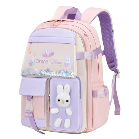 SANMADROLA Backpacks Bunny School Backpack Cute Backpack Laptop Bag School Bookbag, Pink