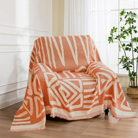 SANMADROLA Boho Couch Cover Armchair Couch Cover, Sectional Sofa Cover Chenille Chair Couch Cover Throw Couch Cover Furniture Sofa Protector 71"X 90"