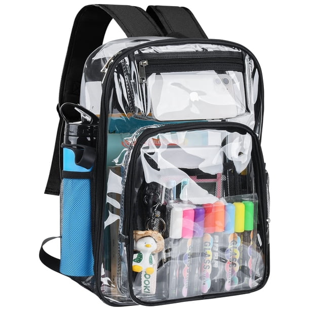 Clear Backpack Heavy Duty Transparent Bookbag for School Travel Security PVC Amazon.com | KIMNERPU Clear Backpack, Heavy Duty Transparent  main image 2