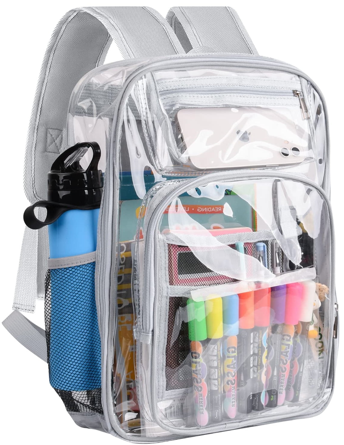 SANMADROLA Heavy Duty Clear Backpack PVC Transparent School  display picture 1