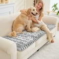thumbnail image 1 of SANMADROLA Waterproof Couch Cover for Dogs Washable, Non-Slip Fuzzy Loveseat Slipcovers, Thick Soft Dog Bed Mat for 2 Cushion Sofa Pet Friendly Furniture Protector, Light Gray, 28" x 71", 1 of 10