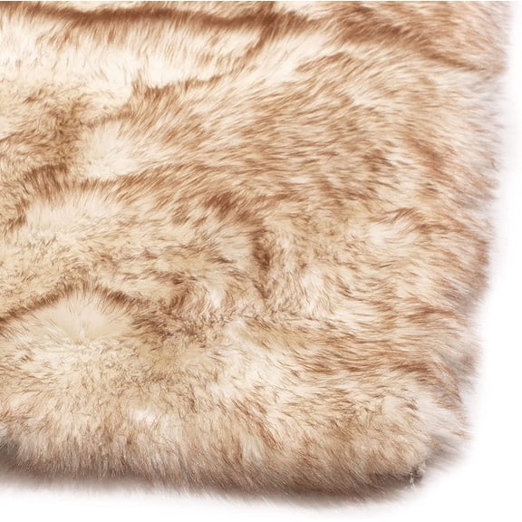 SANMADROLA Faux Fur Area Rug White Shaggy Rug, 6' x 9', Easy Clean