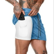 SANMADROLA Men's Swim Trunks with Mesh Lining Quick Dry Beach Shorts Sports Shorts Bathing Suit Boardshorts Swimwear, Blue, M