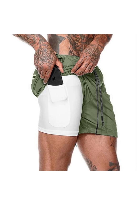 Inadays Men's Swim Trunks with Mesh Lining Quick Dry Beach Shorts Sports Shorts Bathing Suit Boardshorts Swimwear, Green, XL