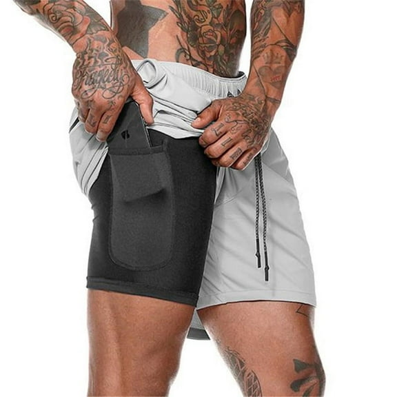 SANMADROLA Men's Swim Trunks with Mesh Lining Quick Dry Beach Shorts Sports Shorts Bathing Suit Boardshorts Swimwear, Light Gray, 3XL