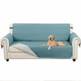 thumbnail image 1 of SANMADROLA Reversible Sofa Cover Couch Cover for 3 Cushion Couch Sofa Water Resistant Couch Cover Furniture Protector with Elastic Straps for Kids, Dogs, Pets (66" Sofa, Gray Blue), 1 of 8
