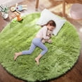 thumbnail image 1 of SANMADROLA Round Cozy Comfort Shaggy Green Area Rug, 5.2' x 5.2', Durable, 1 of 6