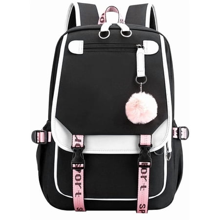 SANMADROLA School Backpack Bookbag, Heavy Duty Backpack 21L Schoolbag Bookbag with USB Charge Port
