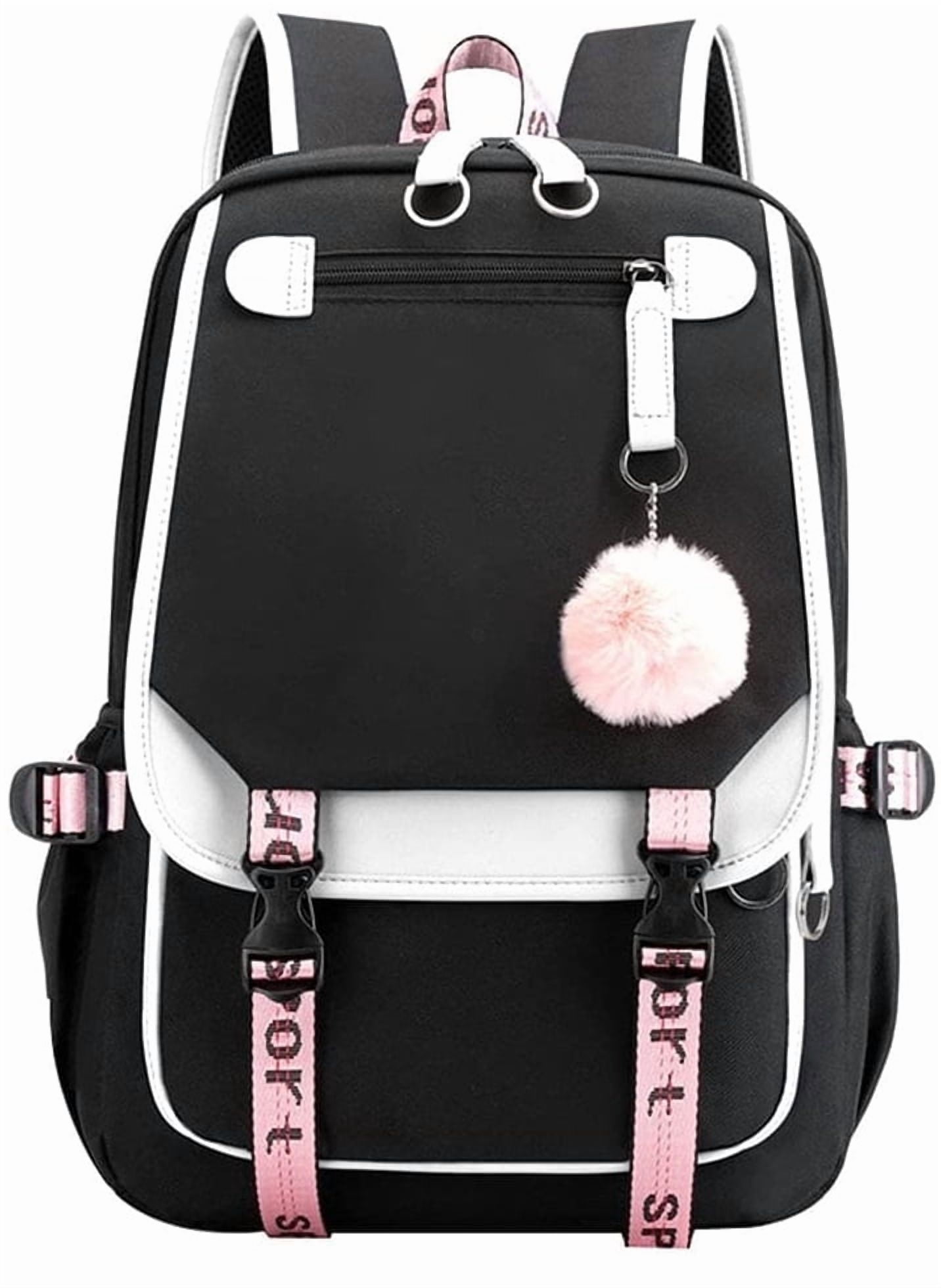 SANMADROLA Waterproof School Backpack for Girls, Heavy Duty 21L Kids Bookbag with USB Port