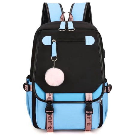 SANMADROLA School Backpack Bookbag, Heavy Duty Backpack 21L Schoolbag Bookbag with USB Charge Port