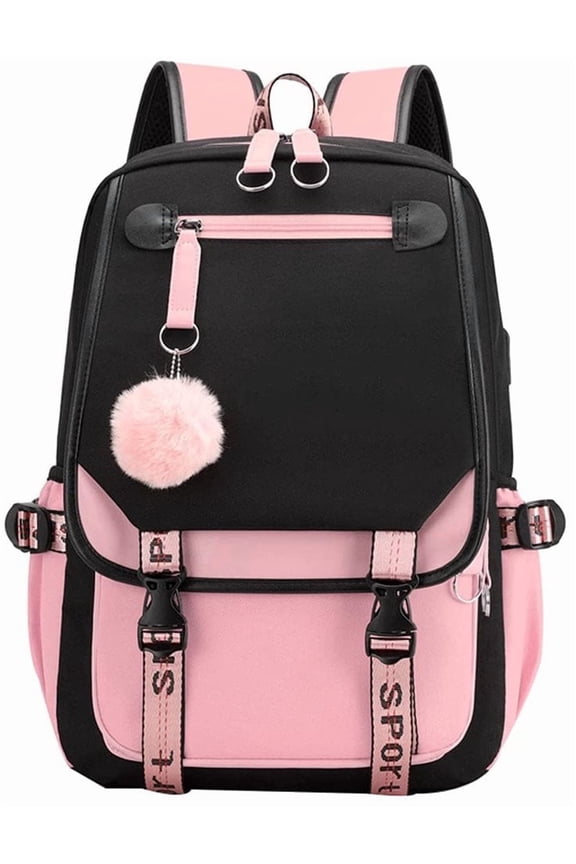 School Backpack Girls Bookbag, Heavy Duty Kids Backpack 21L Children Schoolbag Bookbag with USB Charge Port