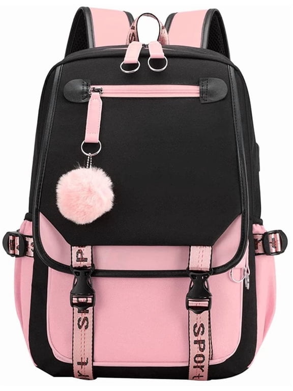 School Backpack Girls Bookbag, Heavy Duty Kids Backpack 21L Children Schoolbag Bookbag with USB Charge Port