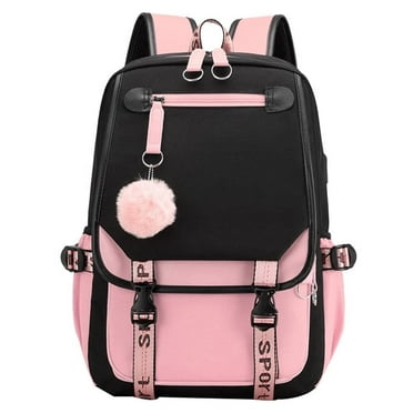SANMADROLA School Backpack Girls Bookbag, Heavy Duty Kids Backpack 21L Children Schoolbag Bookbag with USB Charge Port