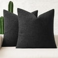 thumbnail image 1 of SANMADROLA Set of 2 Textured Boucle Throw Pillow Covers 18x18 Inch Accent Solid Pillow Cases Cozy Soft Decorative Couch Cushion Case for Chair Sofa Bedroom Living Room Home Decor, Black, 1 of 6