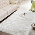 thumbnail image 1 of SANMADROLA Ultra Soft Faux Fur Area Rug, 3' x 5' Fluffy Washable Rug Carpets for Bedroom White, 1 of 8