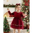 thumbnail image 1 of SANMIO Baby Girl Christmas Dress Infant Long Sleeve Holiday Outfit Fall Winter Tulle Velvet Dresses with Headband 3M-3T, 1 of 7