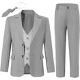 thumbnail image 1 of SANMIO Boys Suit 4 Piece Slim Fit Boys Suits Jacket Vest Pants Tie for Kids Suits Sets Boy Formal Tuxedo Set, 1 of 4