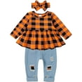 thumbnail image 1 of SANMIO Girls Clothes Outfits, Cute Baby Girl Floral Long Sleeve Pant Set Flower Ruffle Top, 1 of 7