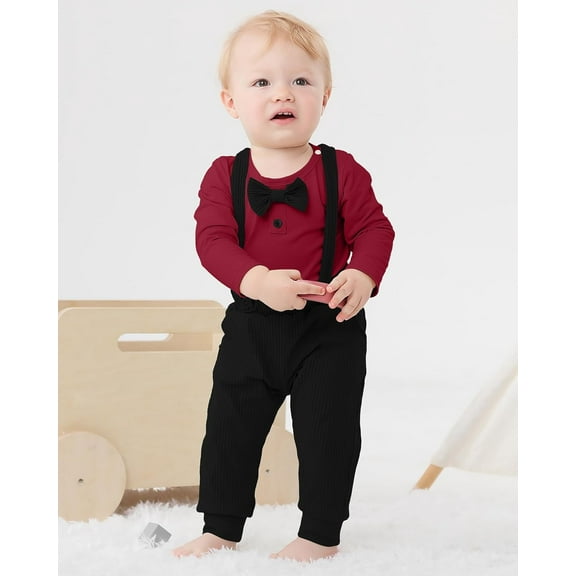 SANMIO Infant Baby Boy Clothes Bodysuits Outfits Long Sleeve Romper and Pants Sets 0 3 6 12 18 Months Baby Fall Winter Clothing Set