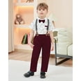 thumbnail image 1 of SANMIO Toddler Baby Boy Clothes Suit Gentleman Wedding Formal Dress Outfits,  Shirt with Bowtie + Suspender Pants 1-5 Years, 1 of 6