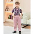 thumbnail image 1 of SANMIO Toddler Baby Boy Clothes Suit Gentleman Wedding Outfits, Formal Dress Shirt with Bowtie + Suspender Pants 1-5 Years, 1 of 5