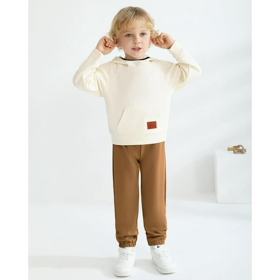 SANMIO Toddler Boy Clothes Boys Fall Winter Outfit Long Sleeve Solid Hoodie Sweatshirts Sweatpant 2Pcs Baby Clothing Set 1-6T