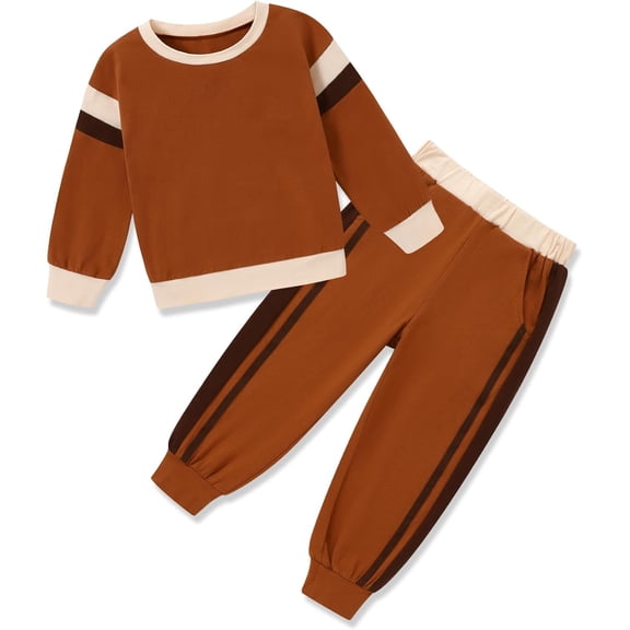SANMIO Toddler Girl Clothes Fall Winter Outfits Cute Color Block Long Sleeved Pullover Sweatshirt + Sweatpants 2 Pcs Casual Sweatsuits Sets