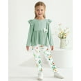 thumbnail image 1 of SANMIO Toddler Girl Clothes Long Sleeves Ruffle Top Floral Pants Cute Fall Winter Daily Casual Toddler Outfits, 1 of 6