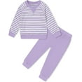 thumbnail image 1 of SANMIO Toddler Girl Clothes Girls Tracksuit Outfit Cute Striped Sweatshirt Sweatpants Set Fall Winter Sweatsuit For Girls 1-5T, 1 of 7
