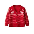 thumbnail image 1 of SANMIO Toddler Unisex Baby Button-up Cotton Coat Deer Christmas Cardigan Sweater, 1 of 8