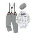 thumbnail image 1 of SANMIOI Infant Baby Boy Clothes 0-24 Months Gentleman's Suit Outfit Formal Shirt Suspender Pants Hat Bowtie 4pcs, 1 of 7