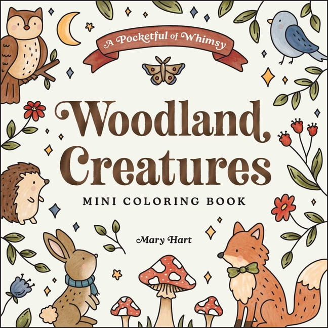 A Pocketful of Whimsy Woodland Creatures Mini Coloring Book, (Paperback)