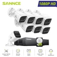 thumbnail image 1 of SANNCE 1080P Wired Security Camera System, CCTV 8 Channel 5-in-1 DVR with 2TB Hard Drive and 8Pcs Outdoor Day/Night Surveillance Cameras, Easy Remote Access, Motion Detection, 100ft Night Vision, 1 of 14