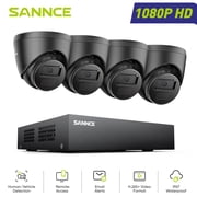 SANNCE 1080p Full HD CCTV Camera System with 8CH 5MP-N DVR,4pcs 1080p Security Cameras for 24/7 Non-Stop Recording with Hard Drive