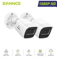 thumbnail image 1 of SANNCE 2PCS 2MP 1080P HD Security Surveillance System Camera IR-Cut Night Vision Audio Recording Waterproof Housing Camera Kit, 1 of 10