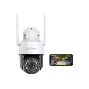 SANNCE 5MP Outdoor IP Security Camera, PTZ WiFi Outdoor Camera, 20X Optical Zoom Auto Tracking Home Surveillance Camera, Motion Detection Color Night Vision 2-Way Audio IP66 Sound & Light Alarm