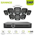 thumbnail image 1 of SANNCE 6MP PoE Security Camera System,8CH S+265 Surveillance NVR with 8PCS 5MP HD Weatherproof Bullet Cameras, Smart IR LED, APP Push Alert, Remote Access, 0TB HDD, 1 of 15