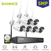 SANNCE 6Pcs Wireless Home Security Camera System, 5MP WiFi IP HD Weatherproof Security  Surveillance Cameras with 10CH 5MP NVR, Night Vision, Remote Access, Motion Alerts, Humanoid Detection, with 1T