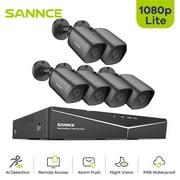 SANNCE 8 Channel 1080P Wired Security Camera System, 6pcs 2MP Bullet Cameras, Outdoor & Indoor, Smart Motion Detection, Remote Access, No HDD Included