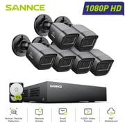 SANNCE 8 Channel 1080P DVR Security System, 6pcs 2MP Cameras, Motion Detection, Remote Access, 1TB HDD