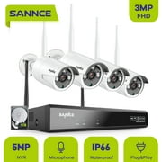 SANNCE 8 Channel 5MP Super HD Wireless NVR Security Camera System with 3MP WiFi Cameras with 1TB Hard Drive Disk
