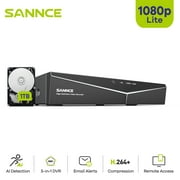 SANNCE 8 Channel Digital Video Recorder Full 1080N CCTV DVR H.264 1080P HDMI Output CCTV Surveillance DVR with Motion Alert, Remote Access,1T HDD