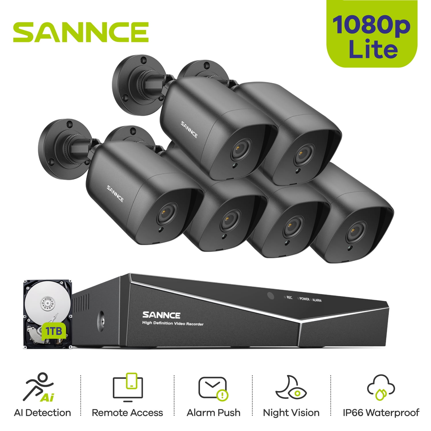  1080P HD WiFi Security Camera System Wireless,2.0MP CCTV NVR  Surveillance System with 1TB Hard Drive, Night Vision, Weatherproof, Motion  Detection, Remote Monitoring : Electronics